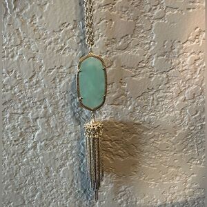 Long mint and gold Kendra Scott necklace